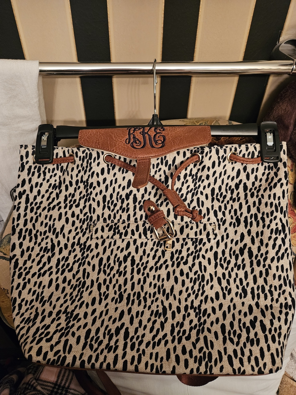Leopard Marleylilly Monogrammed Backpack Purse